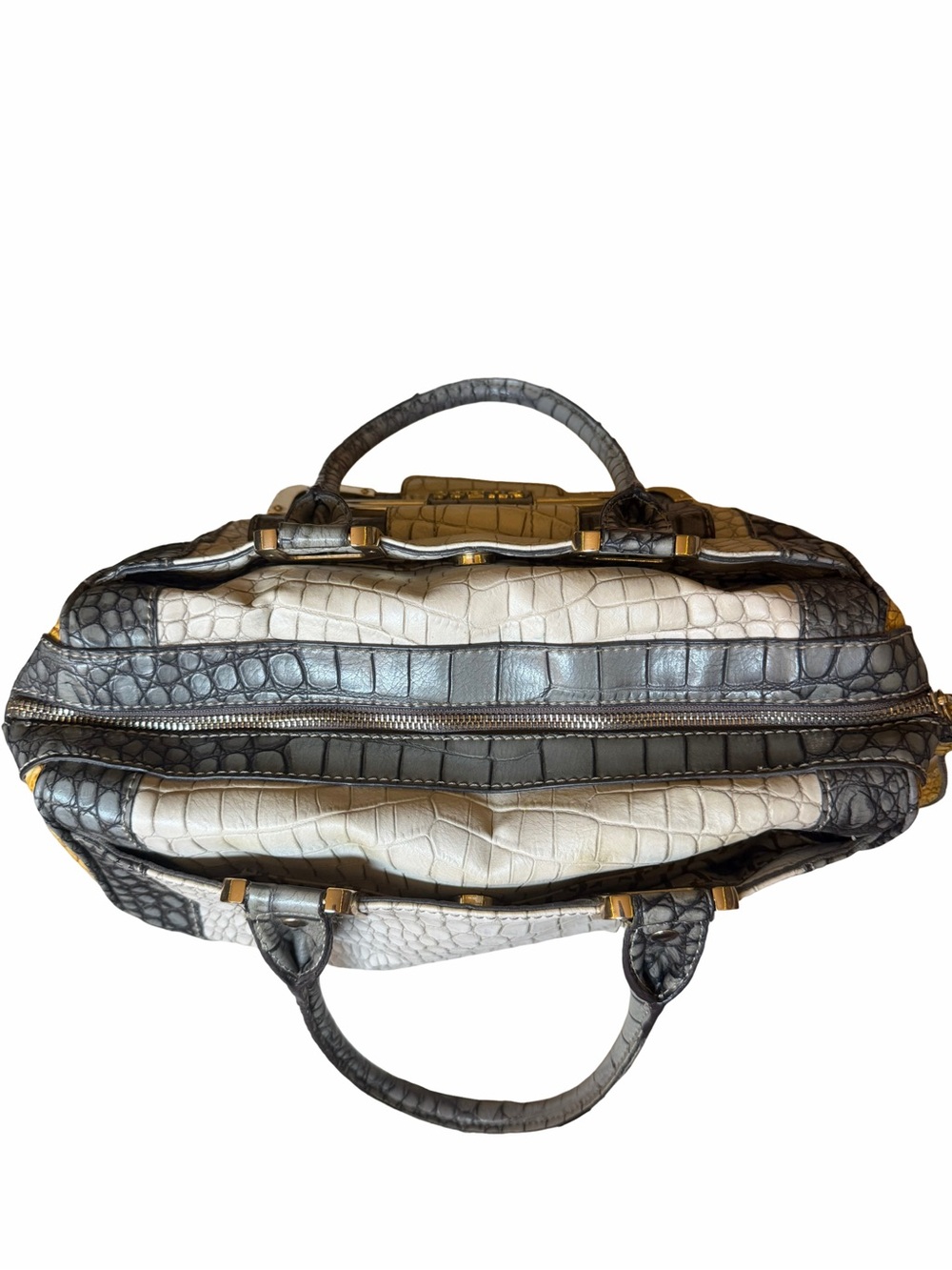 GUESS Rhonda Colorblock Croc-Embossed Purse - Picture 6 of 7